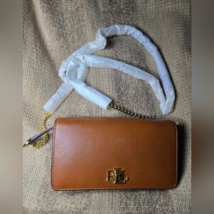 ✨️Lauren Ralph Lauren Leather Crossbody Turn-Lock Tech Case